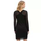 stílusos női Mesh ruha, illik Mini ruha  Mesh, Sustainable hosszú-újj ruha 921825 fekete Méret: 44_46