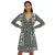 Nyári női mini wrap ruha paisley mintával 942167 Fekete/Zöld/Fehér Méret:48