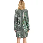 Nyári női mini wrap ruha paisley mintával 942167 Fekete/Zöld/Fehér Méret:52