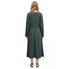 Draped női Midi ruha, hosszú-Sleeved Transitional ruha, Business ruha 976480 zöld Méret: 38