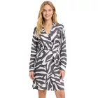 lágy Flowing női Mini Wrap ruha  Zebra Print, hosszú újjú 909393 fekete/fehér Méret: 42