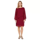 elegáns női estélyi ruha Chiffon ruha  hosszú újjú Cocktail ruha 936983 bordó piros Méret: 38