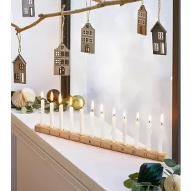   dekoratív gyertya Advent naptár, gyertya tartó for 24 vékony Candles, Home Decor 909601 bézs Méret: N