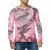  férfi hosszú-sleeved Ing, V-nyak, washed print design, vékony fit, 10135 korall Méret: 2XL