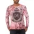 stílusos férfi hosszú-sleeved Ing, kerek nyakú, washed print design, vékony fit, 10142 korall Méret: XL