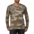 alkalmi férfi hosszú újj kerek nyakú Washed Print Design vékony Fit hosszú újj Ing 10144 Khaki Méret: M