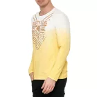 Cool férfi hosszú-sleeved Ing  szín gradiens és első print, vékony fit, kerek nyakú, hosszú-sleeved Ing in a washed look, 10148 sárga Méret: XL