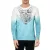 Cool férfi hosszú-sleeved Ing  szín gradiens és első print, vékony fit, kerek nyakú, hosszú-sleeved Ing in a washed look, 10148 Petrol Méret: S