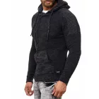 Modern férfi kötött Pulóver Hooded pulóver Chunky kötött pulóver kötött dzseki kabát Kabát 13290 Anthracite Méret: 3XL