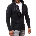 Modern férfi kötött Pulóver Hooded pulóver Chunky kötött pulóver kötött dzseki kabát Kabát 13290 Anthracite Méret: S