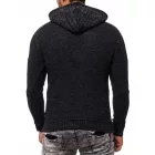 Modern férfi kötött Pulóver Hooded pulóver Chunky kötött pulóver kötött dzseki kabát Kabát 13290 Anthracite Méret: S
