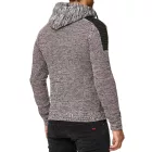 Modern férfi kötött Pulóver Hooded pulóver Chunky kötött pulóver kötött dzseki kabát Kabát 13290 szürke / piros Méret: S