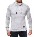 Urban Biker kötött Pulóver for férfi  kerek nyakú, Modern Distressed Look  Destroyed részletek 13293 szürke Méret: M