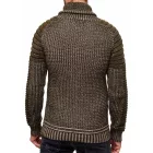 Urban Biker kötött Pulóver for férfi  kerek nyakú, Modern Distressed Look  Destroyed részletek 13293 Khaki Méret: XL