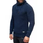 Urban Biker kötött Pulóver for férfi  kerek nyakú, Modern Distressed Look  Destroyed részletek 13293 Navy Méret: 2XL