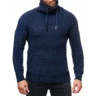 Urban Biker kötött Pulóver for férfi  kerek nyakú, Modern Distressed Look  Destroyed részletek 13293 Navy Méret: S