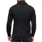 Urban Biker kötött Pulóver for férfi  kerek nyakú, Modern Distressed Look  Destroyed részletek 13296 fekete Méret: 2XL