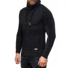 Urban Biker kötött Pulóver for férfi  kerek nyakú, Modern Distressed Look  Destroyed részletek 13296 fekete Méret: XL