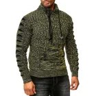 stílusos férfi kötött Pulóver  kötött slits on the ujj, Pulóver 13328 sárga Méret: 2XL