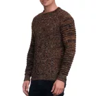 stílusos férfi biker kerek nyakú chunky kötött Pulóver 13357 Camel Méret: 2XL
