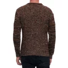 stílusos férfi biker kerek nyakú chunky kötött Pulóver 13357 Camel Méret: 2XL