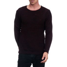   trendi férfi túlméretezett chunky kötött Pulóver 13365 fekete Méret: S