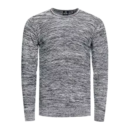 Modern férfi elegáns-kötött Pulóver  texturált minta, kerek nyakú Pulóver 13371 bézs Méret: XL