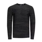 Modern férfi elegáns-kötött Pulóver  texturált minta, kerek nyakú Pulóver 13371 Khaki Méret: XL