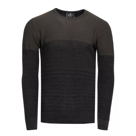 Cool férfi elegáns-kötött Pulóver  szín blokk, kerek nyakú Pulóver 13376 Khaki Méret: M