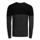 Cool férfi elegáns kötött Pulóver  szín blokk, kerek nyakú Pulóver 13376 fekete Méret: 2XL