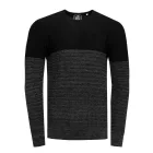 Cool férfi elegáns kötött Pulóver  szín blokk, kerek nyakú Pulóver 13376 fekete Méret: M