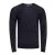 alkalmi férfi elegáns-kötött pulóver  check minta és kerek nyak, vékony fit kötött Pulóver 13378 navy Méret: XL