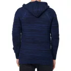  férfi chunky kötött hooded pulóver  gomb placket és cable kötött textúra, kötött pulóver Pulóver 13385 Indigo Méret: L