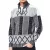 egyedi férfi kötött Pulóver  tartó-up nyaklánc, patterned regular fit Pulóver 13388 fekete/fehér Méret: XL
