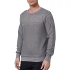 Cool férfi kerek nyakú Pulóver  modern kötött minta, elegáns kötött Pulóver 13393 anthracite Méret: L