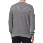 Cool férfi kerek nyakú Pulóver  modern kötött minta, elegáns kötött Pulóver 13393 anthracite Méret: M