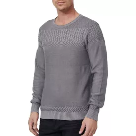   Cool férfi kerek nyakú Pulóver  modern kötött minta, elegáns kötött Pulóver 13393 anthracite Méret: XL
