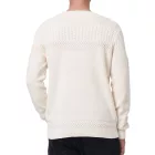 Cool férfi kerek nyakú Pulóver  modern kötött minta, elegáns kötött Pulóver 13393 ekrü Méret: L