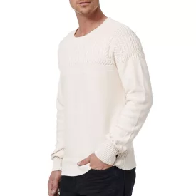   Cool férfi kerek nyakú Pulóver  modern kötött minta, elegáns kötött Pulóver 13393 ekrü Méret: XL