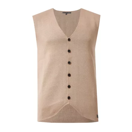 Elegáns férfi vékony kötésű mellény gombos plakkal, öltöny mellény 13412 Camel Méret:XL