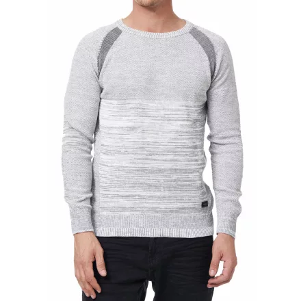 Sporty férfi kerek nyak elegáns kötött Pulóver 13417 szürke Méret: XL