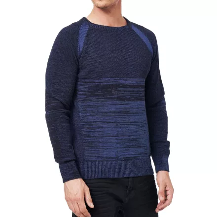 férfi sporty kerek-nyak elegáns-kötött Pulóver 13417 Navy Méret: XL
