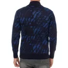 férfi sporty tartó-up nyaklánc Pulóver  fél-cipzár, elegáns kötött Pulóver 13444 Navy Méret: M