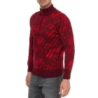 férfi sporty tartó-up nyaklánc Pulóver  fél-cipzár, elegáns kötött Pulóver 13444, wine piros Méret: L