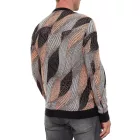 Trendy férfi kerek nyakú Pulóver in wave design, elegáns kötött Pulóver 13445 narancssárga Méret: XL