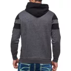 férfi sporty colorblock pulóver  kangaroo zseb, Pulóver 19041, fekete Méret: S