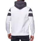 férfi sporty colorblock pulóver  kangaroo zseb, fehér, 19041 Méret: L
