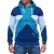Modern férfi colorblock kapucnis pulóver  kangaroo zseb, regular fit Pulóver, 19042 Petrol Méret: XL