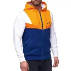 Divatos férfi colorblock pulóver dzseki kapucnival, sportos kapucnis dzseki 19043 Narancs Méret:M