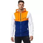 Divatos férfi colorblock pulóver dzseki kapucnival, sportos kapucnis dzseki 19043 Narancs Méret:S